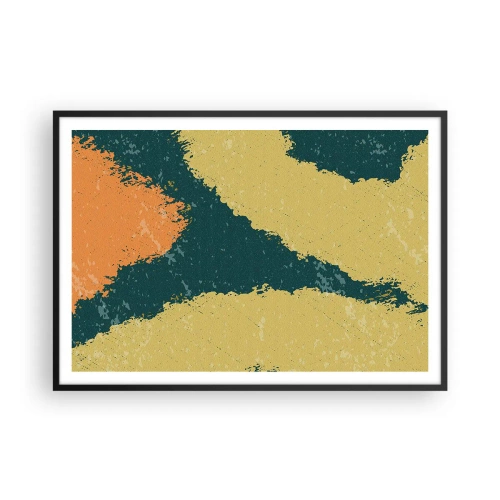 Pôster com moldura preta - Abstração – movimento lento - 100x70 cm