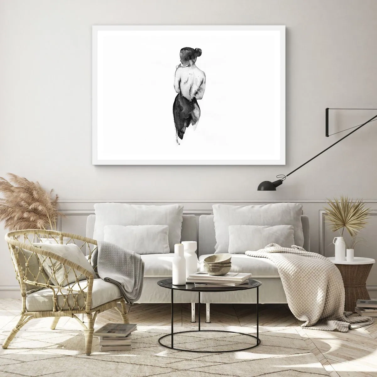 Pôster em moldura branca - Com ela, o mundo desaparece - 91x61 cm