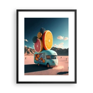 Pôster com moldura preta - O sabor das férias - 40x50 cm