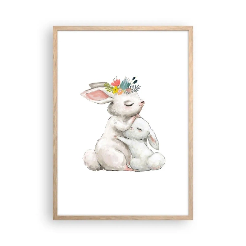 Pôster com moldura de carvalho claro - Nada melhor do que amor de mãe - 50x70 cm