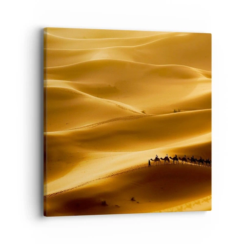 Quadro em tela - Caravana nas ondas do deserto - 40x40 cm