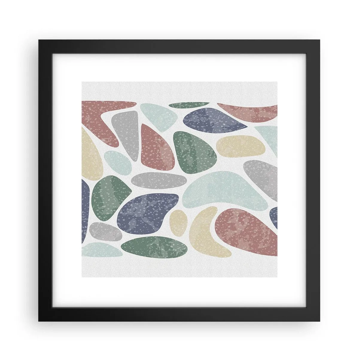 Pôster com moldura preta - Um mosaico de cores em pó - 30x30 cm