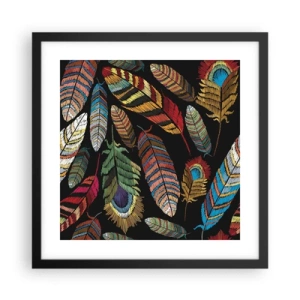 Pôster com moldura preta - O carnaval dos pássaros - 40x40 cm