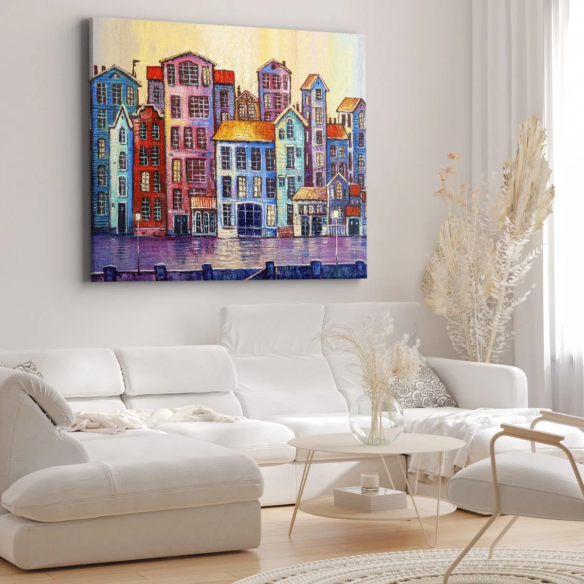 Quadro em tela - Uma cidade como de um conto de fadas - 120x80 cm