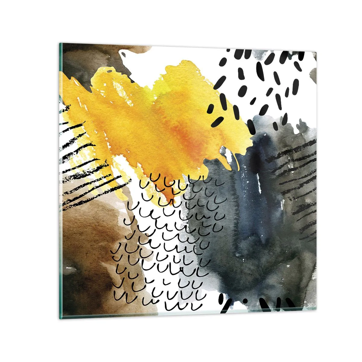 Quadro em vidro - Reunião dos elementos da natureza - 50x50 cm