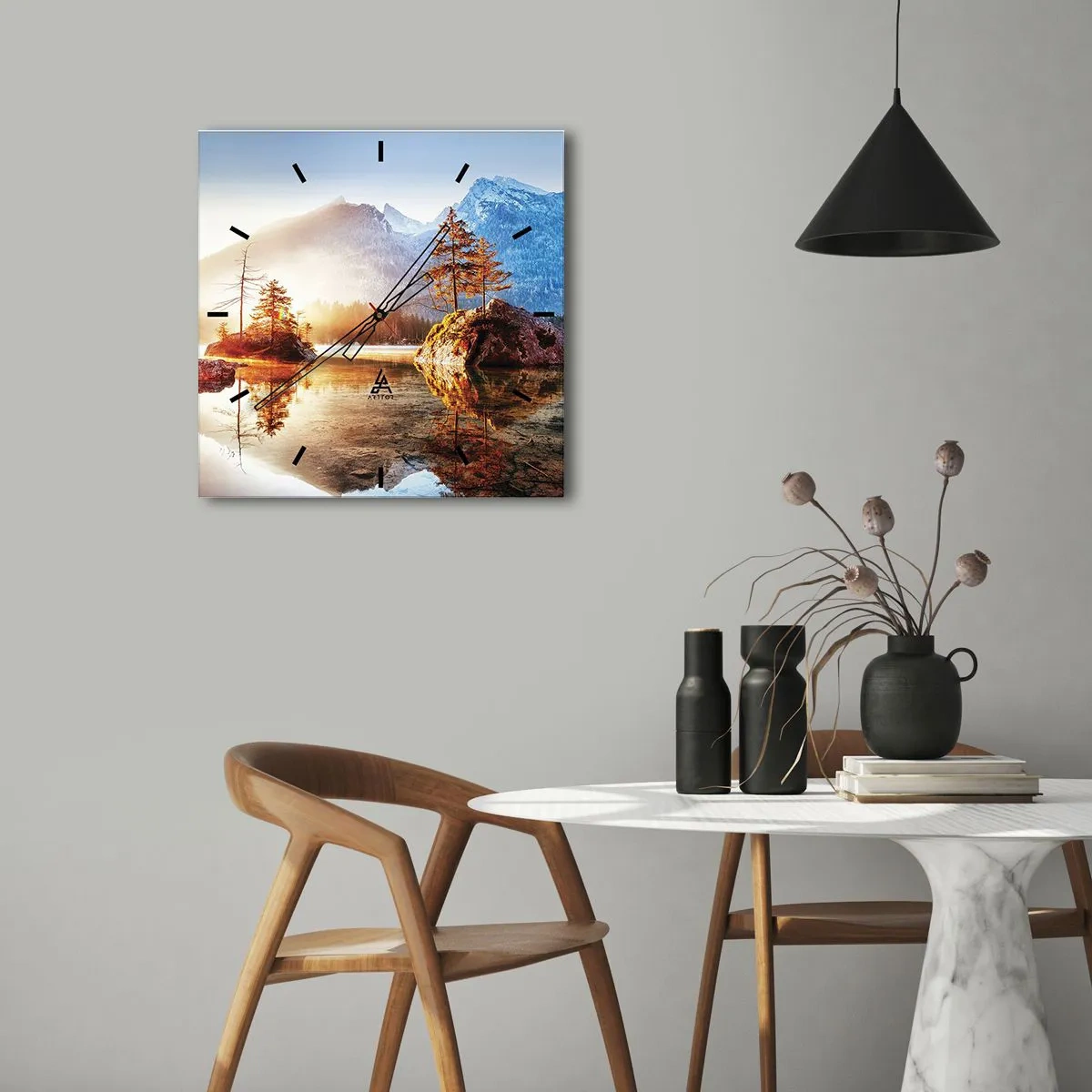 Relógio de parede - Relógio em vidro - A natureza sob uma nova luz - 30x30 cm