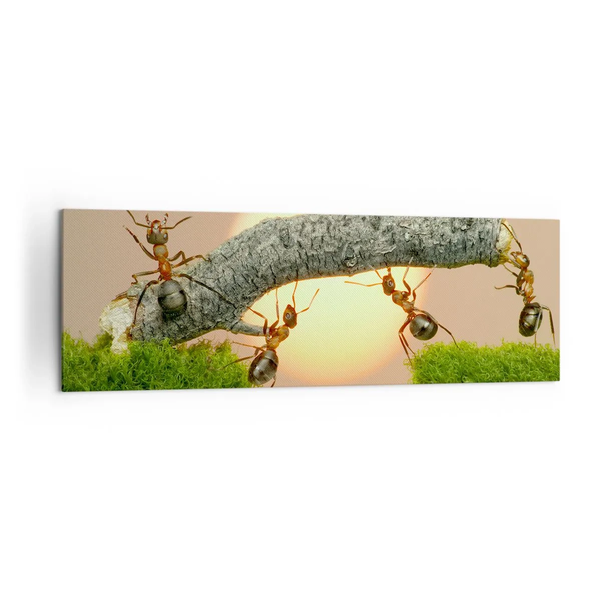 Quadro em tela - Trabalho alegre e colaborativo - 160x50 cm