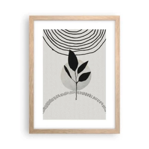 Pôster com moldura de carvalho claro - Composição: rituais da natureza - 30x40 cm