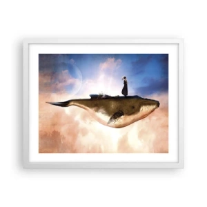 Pôster em moldura branca - Uma viagem surreal - 50x40 cm