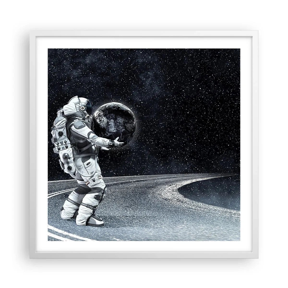Pôster em moldura branca - Na Via Láctea - 60x60 cm