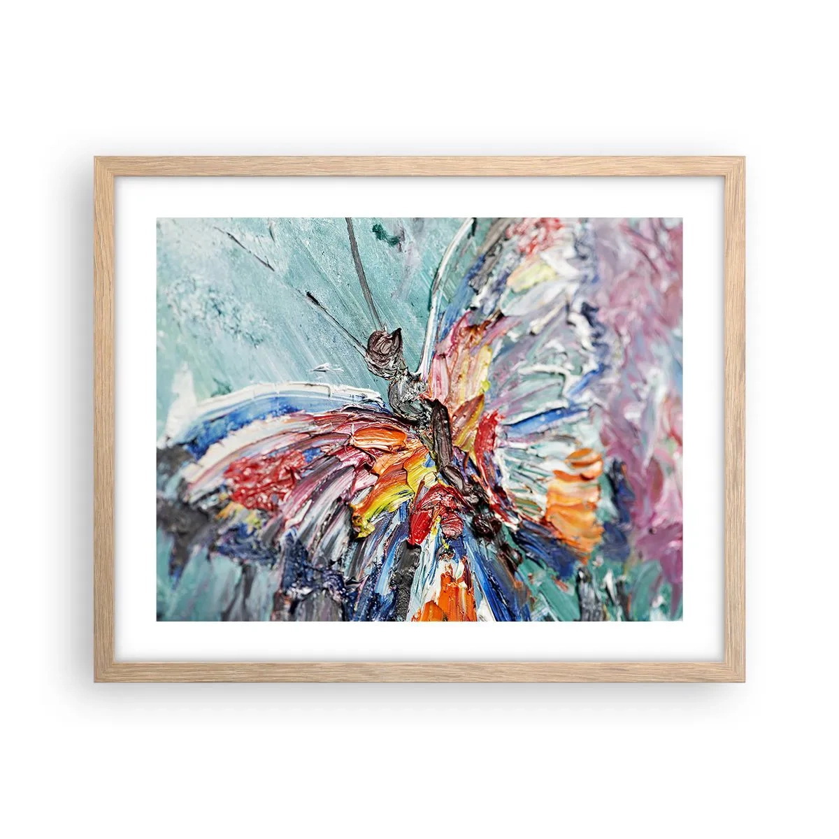 Pôster com moldura de carvalho claro - Pintado pela natureza - 50x40 cm