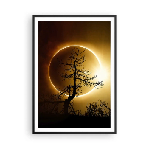 Pôster com moldura preta - Eclipse total - 70x100 cm