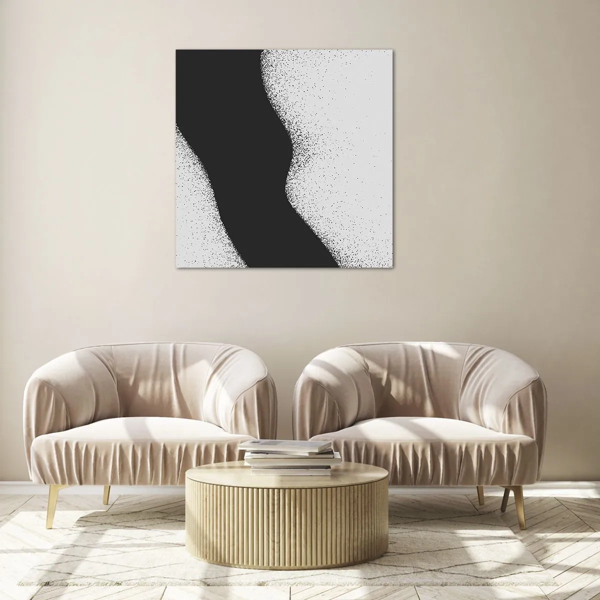 Quadro em vidro - Equilíbrio suave - 60x60 cm