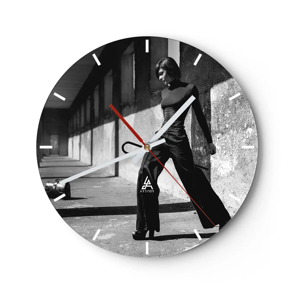 Relógio de parede - Relógio em vidro - Elegância urbana - 40x40 cm