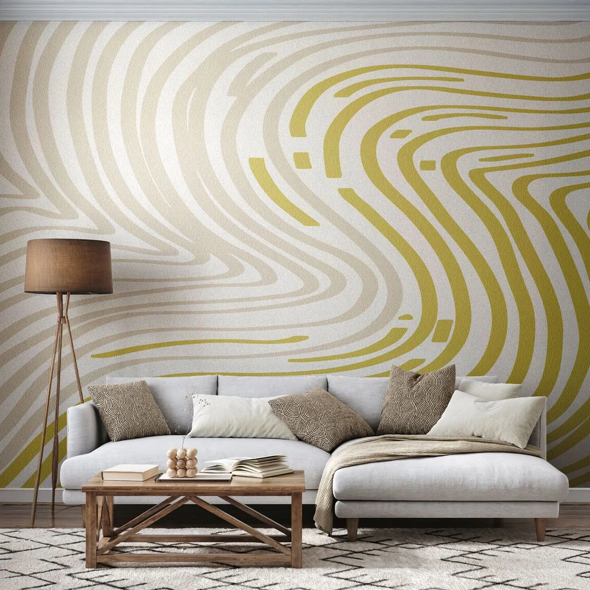 Papel de Parede Standard Eco - Uma composição com uma curvatura suave - Minimalismo, Pedaço, Brilhante - 150x105 cm