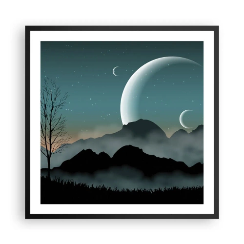 Pôster com moldura preta - Carnaval de uma noite estrelada - 60x60 cm