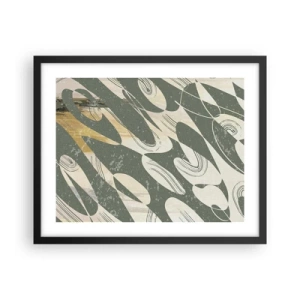 Pôster com moldura preta - Abstração rítmica - 50x40 cm