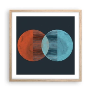 Pôster com moldura de carvalho claro - Fantasia astronómica - 50x50 cm