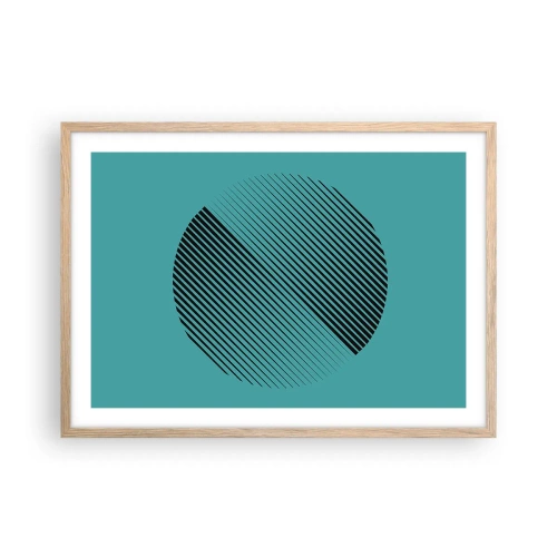 Pôster com moldura de carvalho claro - Círculo – uma variação geométrica - 70x50 cm