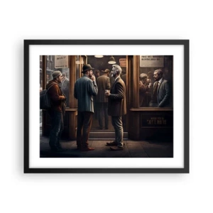 Pôster com moldura preta - Boa hora do dia - 50x40 cm