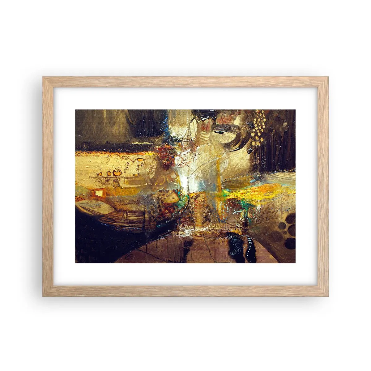 Pôster com moldura de carvalho claro - Frio, mais quente, quente - 40x30 cm