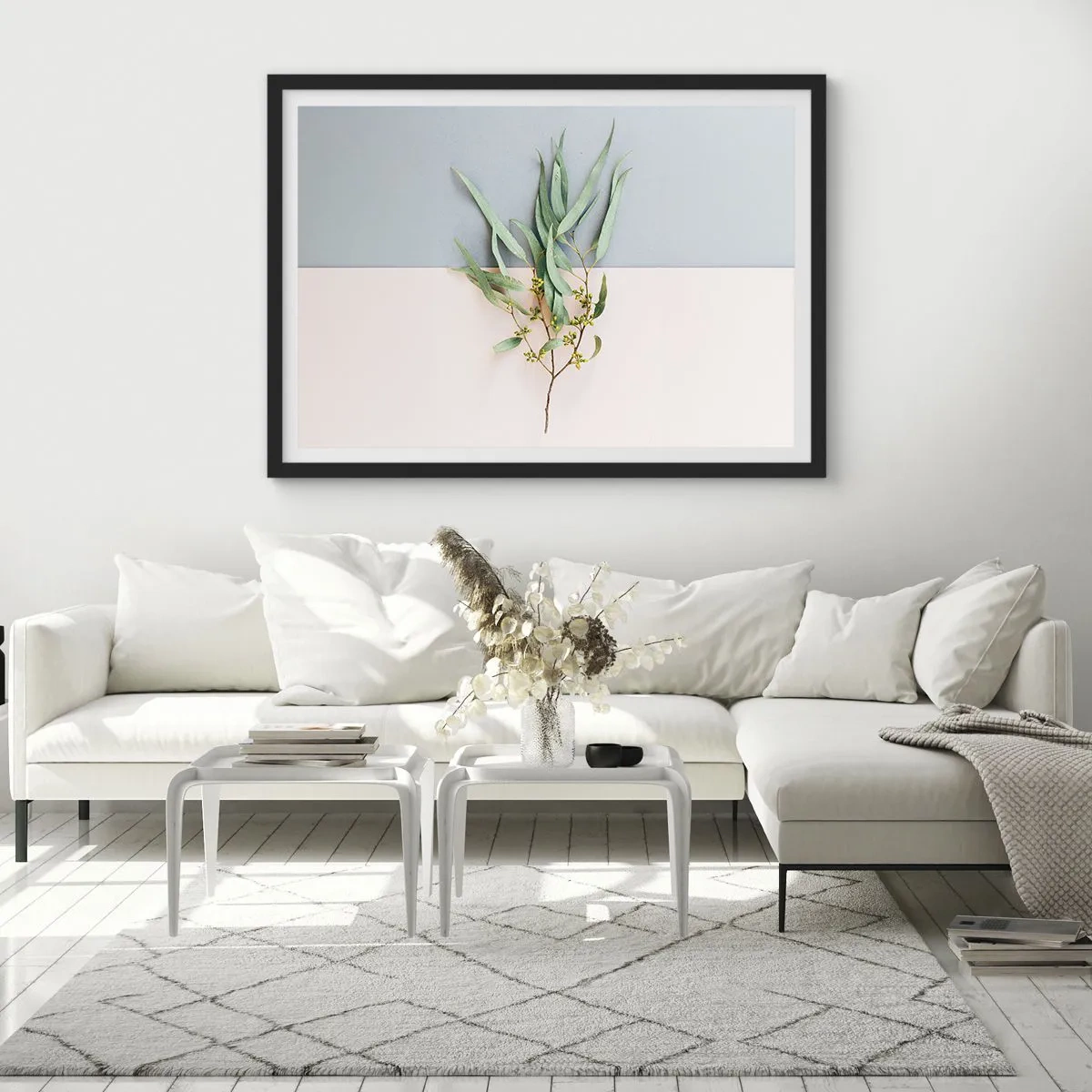 Pôster com moldura preta - Sutileza pastel - 40x30 cm