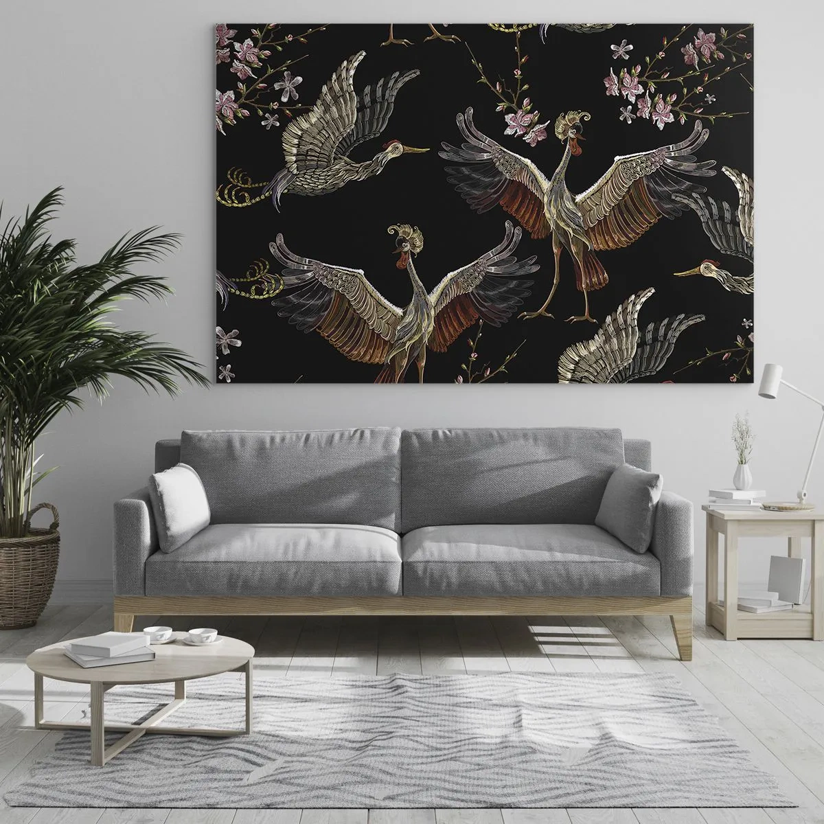 Quadro em vidro - O pássaro de conto de fadas - 100x70 cm