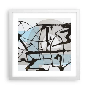 Pôster em moldura branca - Azul mesmo assim - 40x40 cm