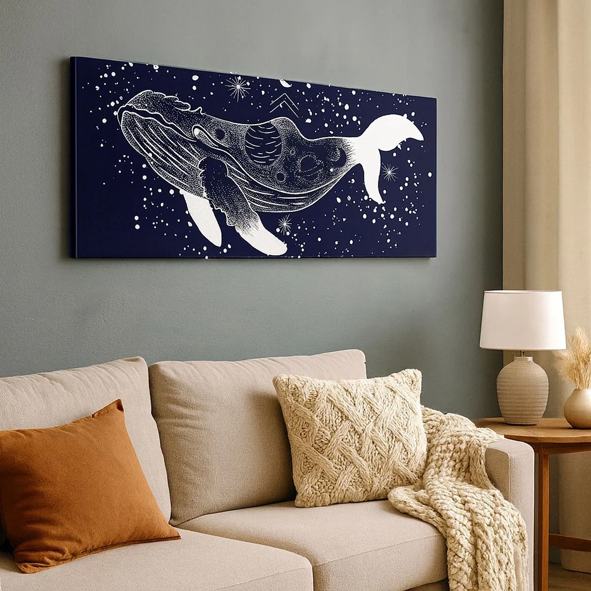 Quadro em tela - No oceano do universo - 100x40 cm