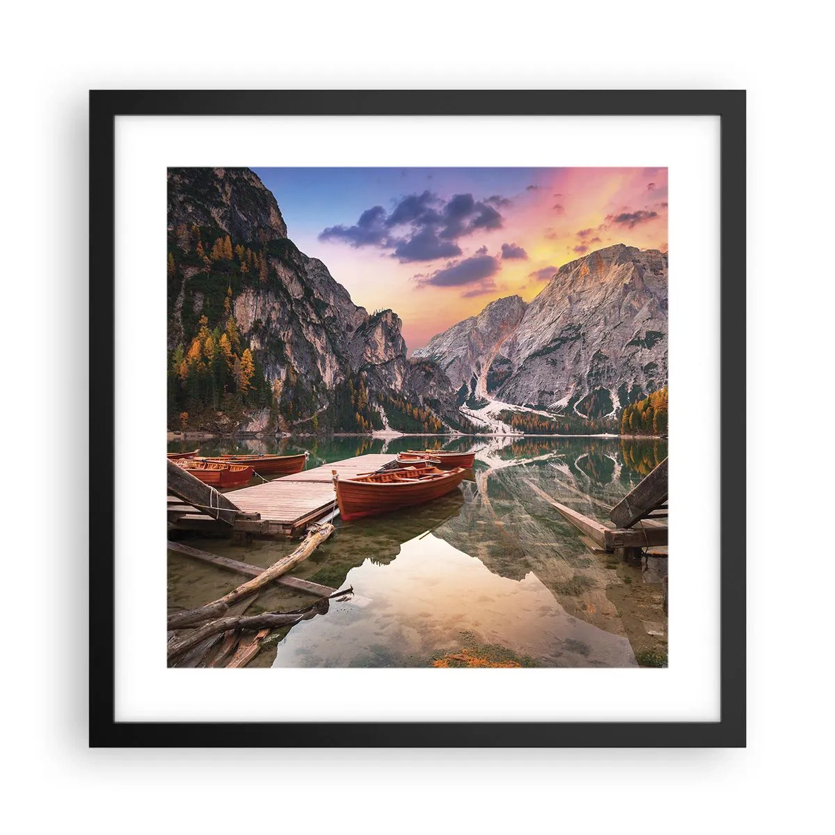 Pôster com moldura preta - A promessa do dia - 40x40 cm