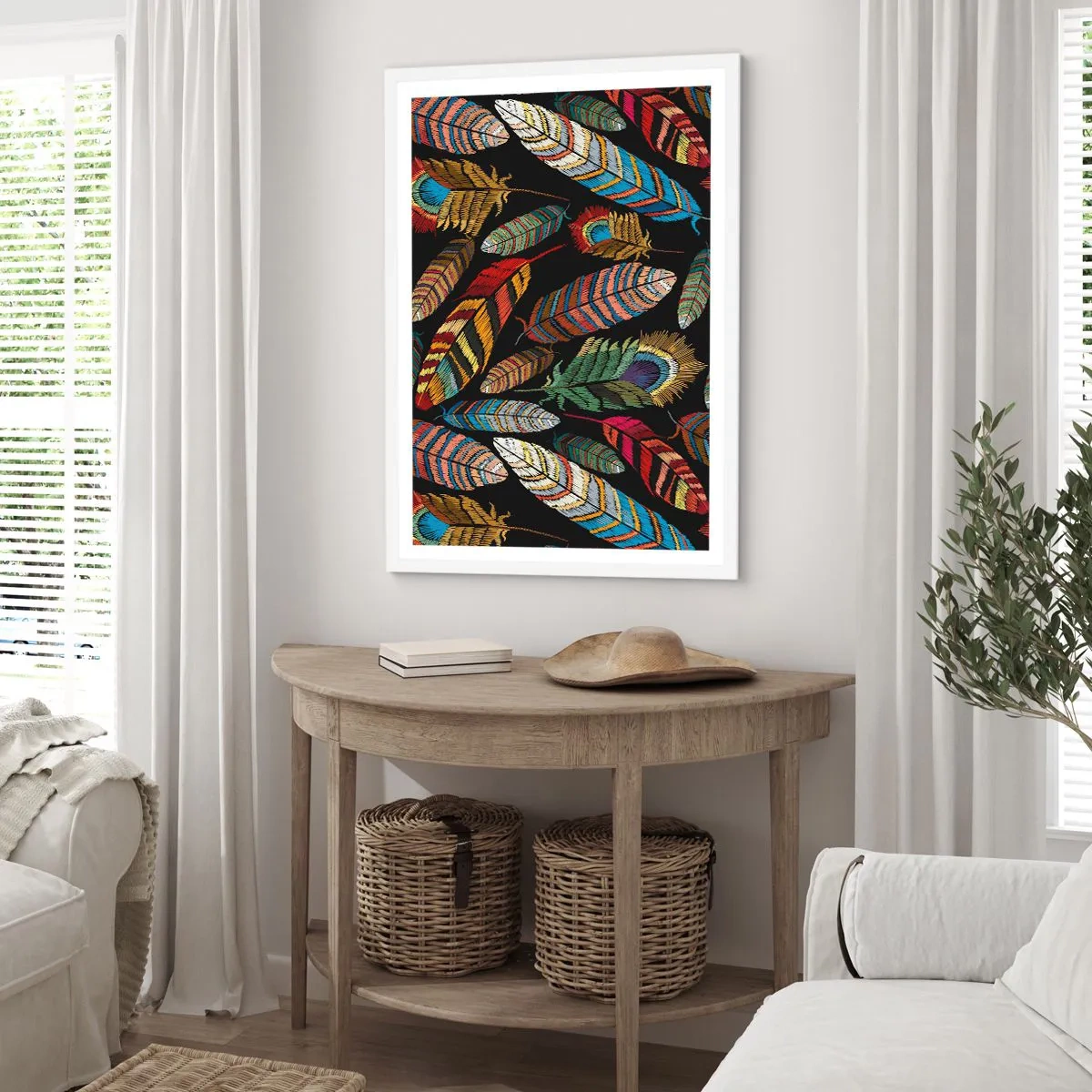 Pôster em moldura branca - O carnaval dos pássaros - 70x100 cm