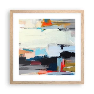 Pôster com moldura de carvalho claro - Há um método? - 40x40 cm