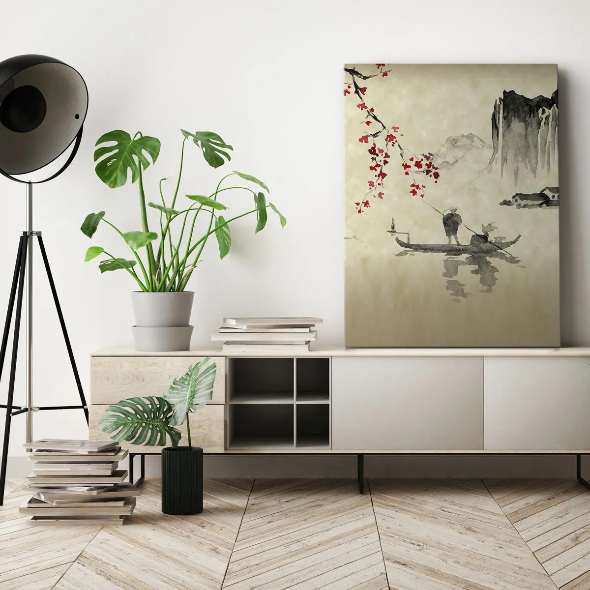 Quadro em tela - Na terra do sol nascente - 55x100 cm