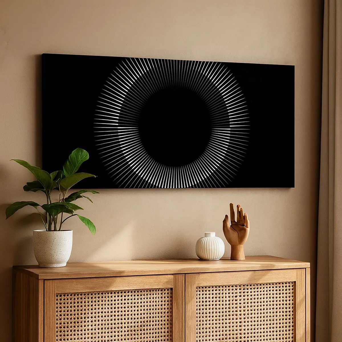 Quadro em tela - Sol preto - 100x40 cm