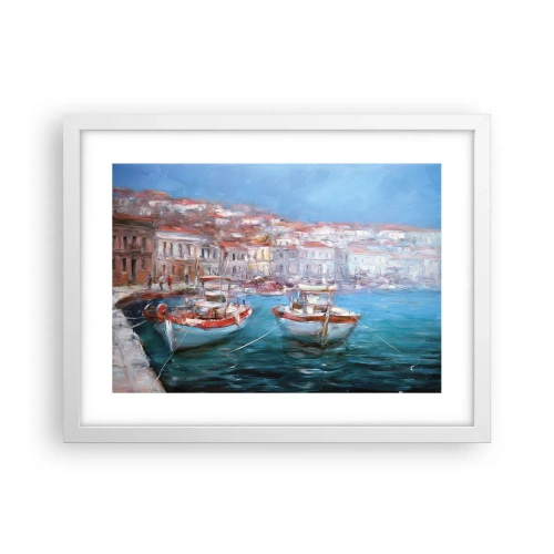 Pôster em moldura branca - Baía italiana - 40x30 cm