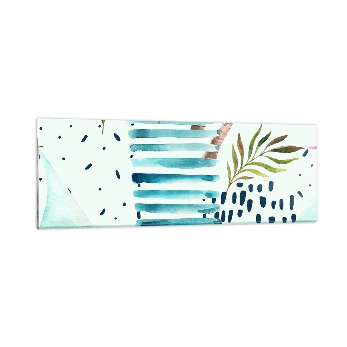 Quadro em vidro - Férias sob as palmeiras - 90x30 cm