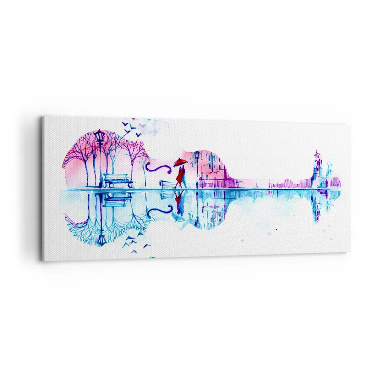 Quadro em tela - Trago-vos cânticos de chuva - 100x40 cm