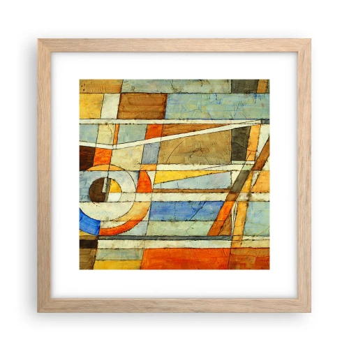 Pôster com moldura de carvalho claro - Cubismo em construção - 30x30 cm