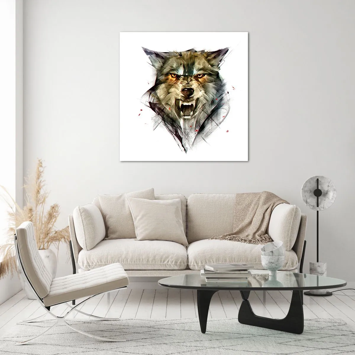 Quadro em vidro - Nem um passo! - 70x70 cm