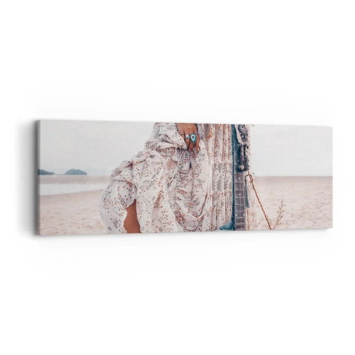 Quadro em tela - Flores a caminho - 90x30 cm