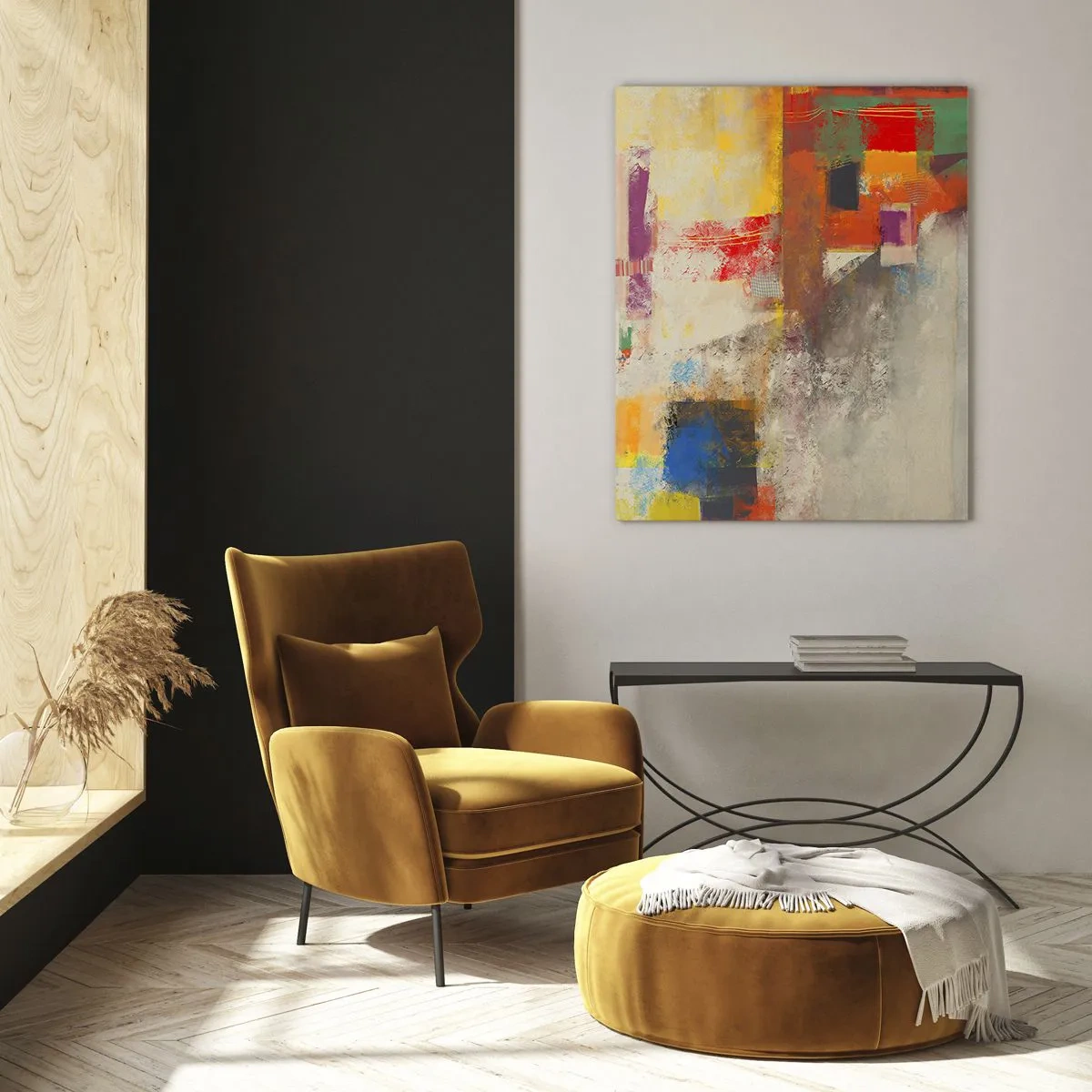 Quadro em vidro - Geometria das cores - 50x70 cm