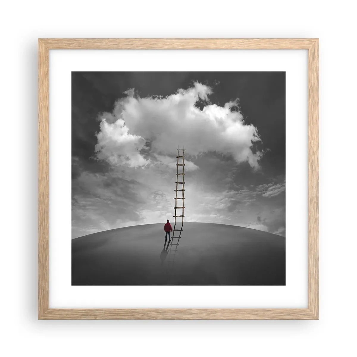 Pôster com moldura de carvalho claro - Tudo é possível - 40x40 cm