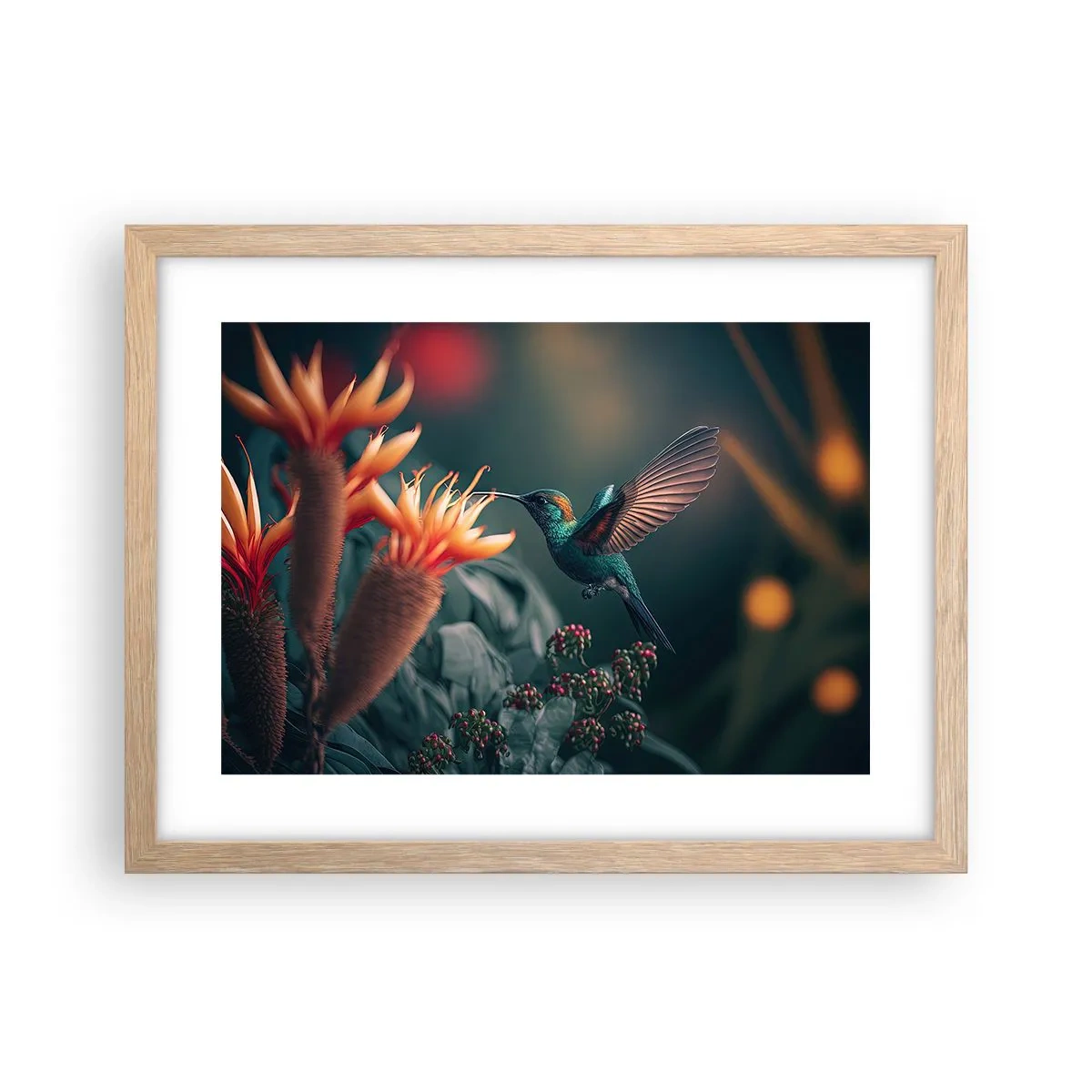 Pôster com moldura de carvalho claro - Uma vida verdadeiramente colorida - 40x30 cm