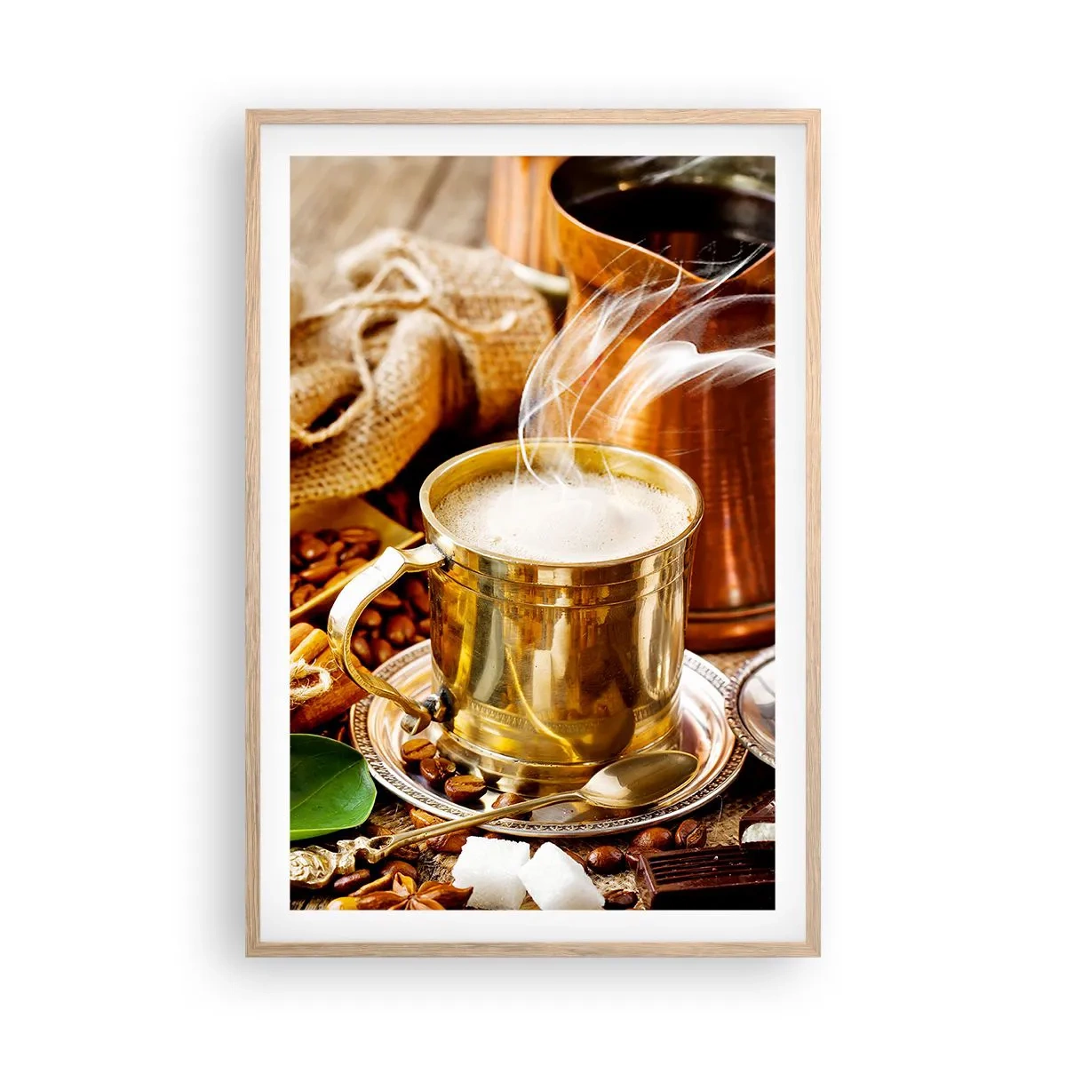 Pôster com moldura de carvalho claro - Bons dias! - 61x91 cm