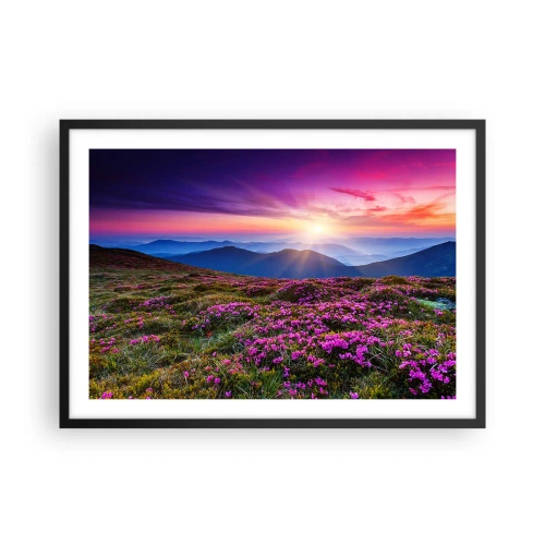 Pôster com moldura preta - Campo cheiroso - 70x50 cm