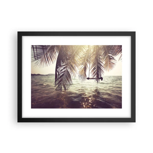 Pôster com moldura preta - Deixe-se levar pela imaginação - 40x30 cm