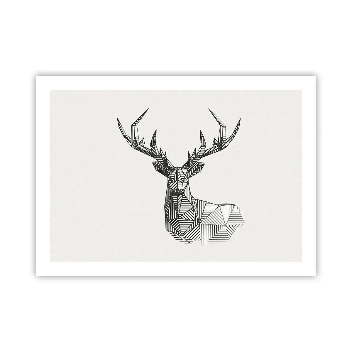 Pôster - Veado em estilo cubista - 70x50 cm