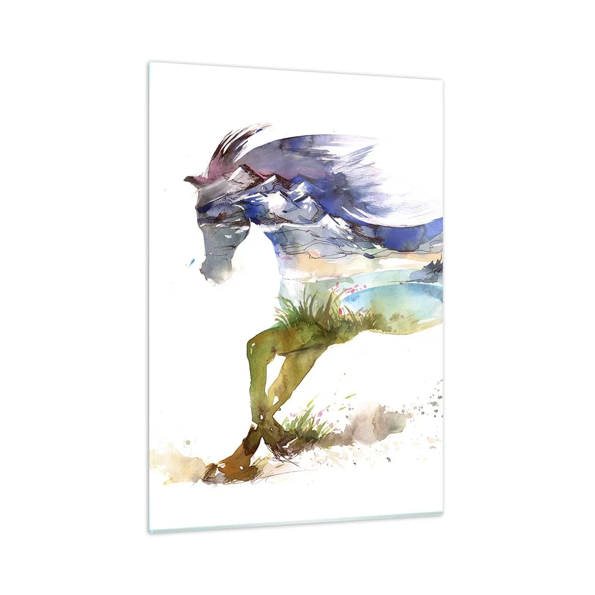 Quadro em vidro - Do prado direto para o céu - 50x70 cm