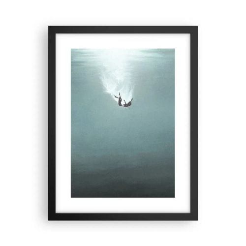 Pôster com moldura preta - Nos braços do oceano - 30x40 cm