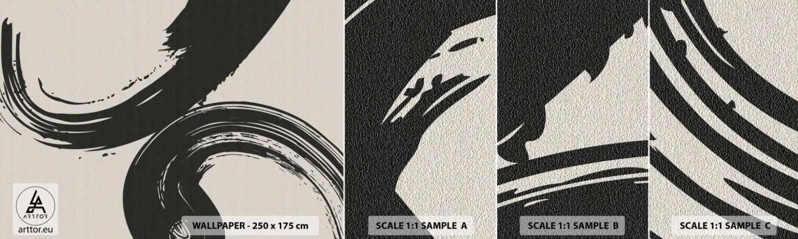 Amostra de Papel de Parede Standard Eco - Varrer e circular - Pedaço, Escovar, Minimalismo - 100x30 cm